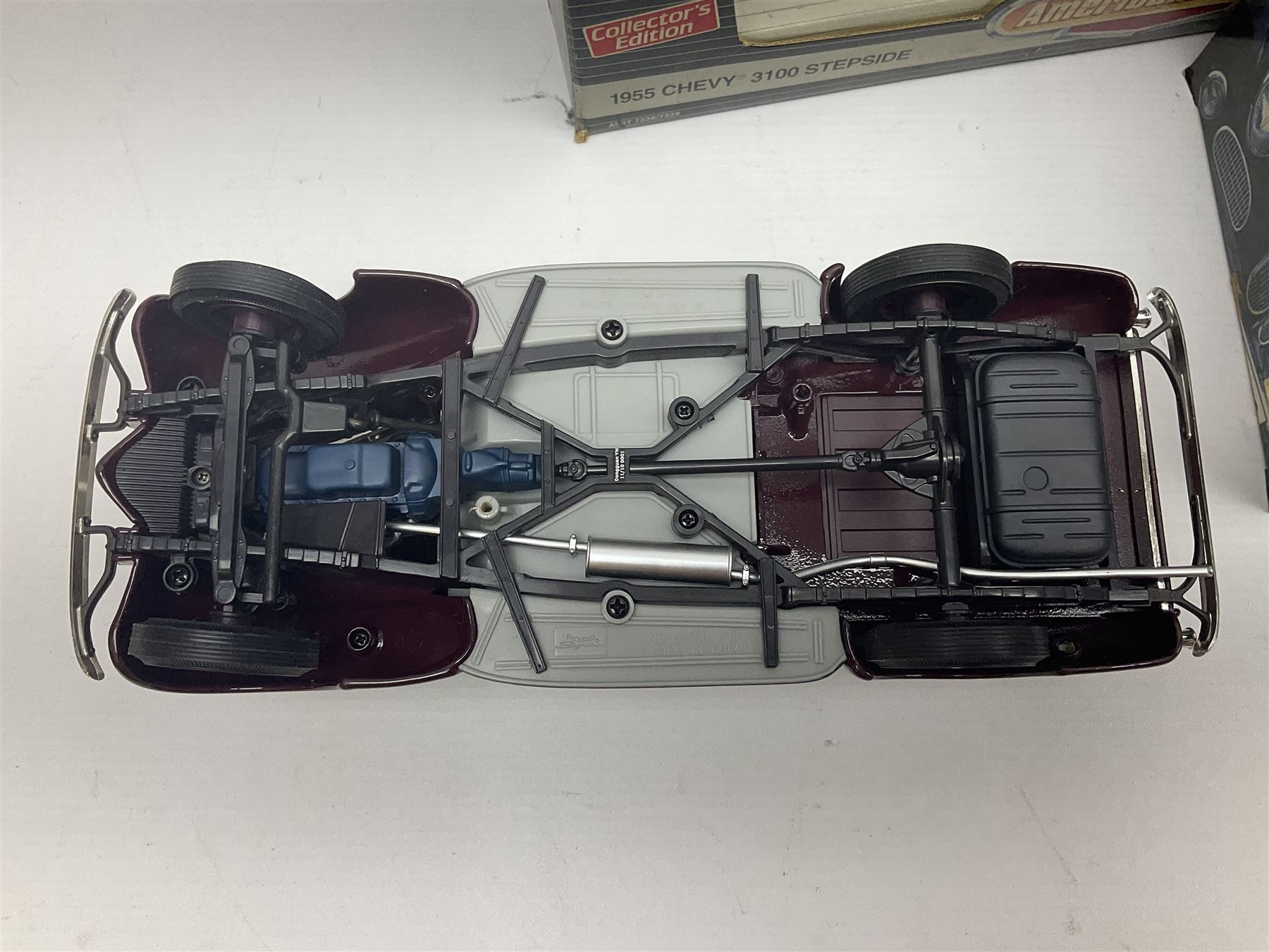 Seven 1:18 scale die-cast models by Ertl, Road legends, Maisto, Solido etc including two Coca Cola promotional vehicles; five boxed (7)