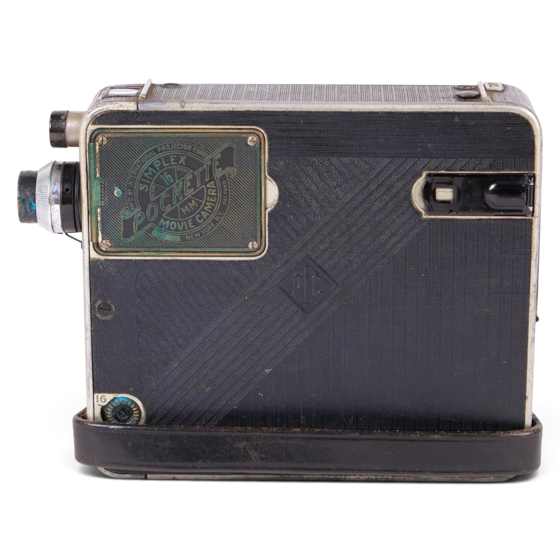 Simplex Pockette 16mm Movie Camera, serial no. C-009475, with case