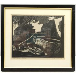William Armour RSA RSW (Scottish 1903-1979): 'The Plank Bridge', woodcut signed and titled in pencil 16cm x 20cm