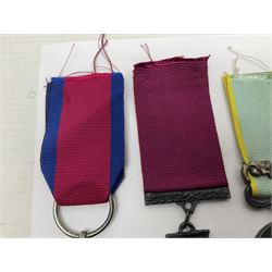 Seven copies of early medals - Waterloo, Crimea, Mediterranean, China 1900, Victoria Cross, Natal Rebellion and Tibet 1903-4; all with ribbons (7)