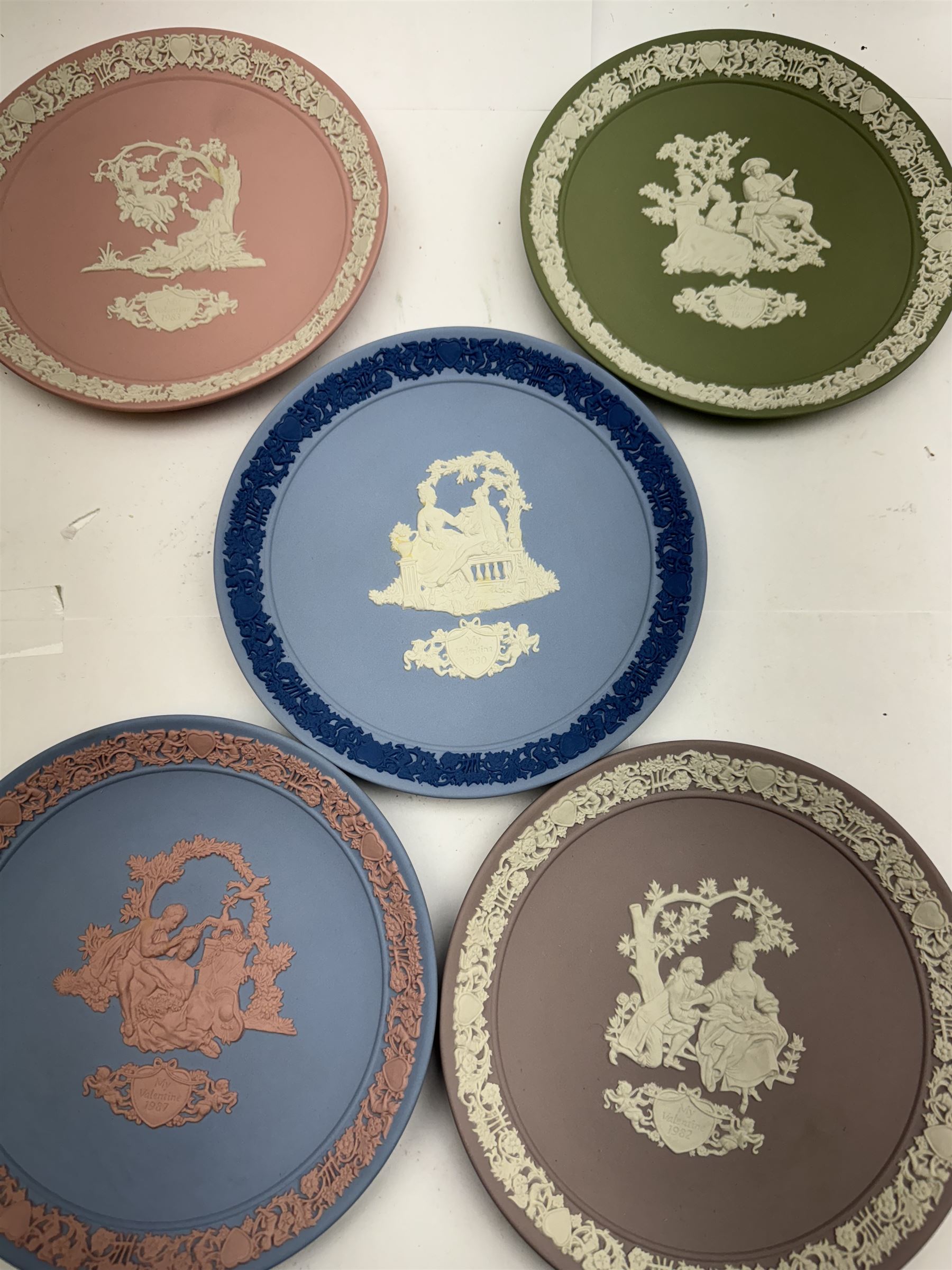 Wedgwood Jasperware including jugs, trinket dishes plates, vases etc    