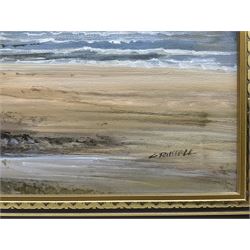 Colin Russell (Northern British 1932-2009): Robin Hood's Bay, oil on canvas signed 49cm x 74cm 