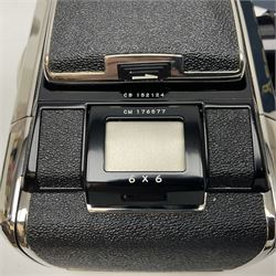 Bronica S2a, type 2 camera body, Serial no. CB152124, with 'Nikon NIKKOR-P 1:2.8 f=75mm' lens, serial no. 190143, in original box 