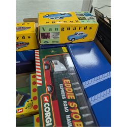 Collection of diecast model vehicles, including Corgi special edition giftsets - Weetabix, Royal Mail and Eddie Stobart, two Vanguards models, six Corgi Noddy vehicles, etc in two boxes