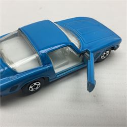 Matchbox 1-75 Series 'Superfast' ex-shop stock - eight models comprising 9e AMX Javelin, 13e Baja Buggy, 14d Iso Grifo, 19e Road Dragster, 22d Freeman Intercity Commuter, 23e Volkswagen Camper, 27e Lamborghini Countach and 29d Racing Mini; all boxed (8)