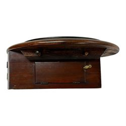 English - Early 20th century 8-day oak cased wall clock c1920, with a spun bezel and 12