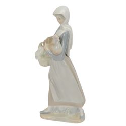 Four Lladro figures, comprising Loving Care no 6087, Young Nurse no 6307, Girl with Chicken no 4592 and Female Physician no 5197, three with original boxes 