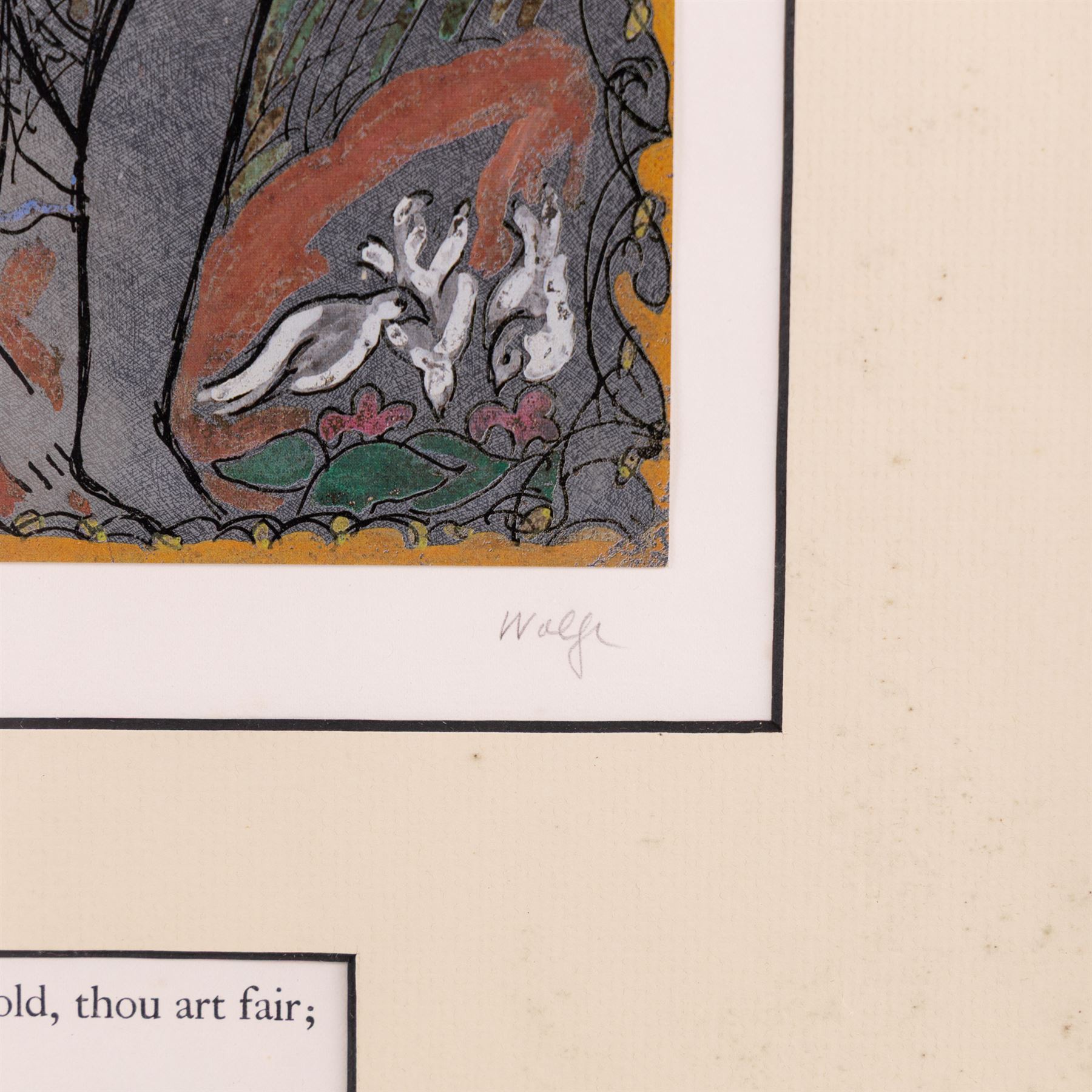 Edward Harris Wolfe (South African 1897-1982): 'Song of Songs', set of twelve limited edition lithographs on silvered paper each signed and numbered 228/250 in pencil, 36cm x 26cm, in matching frames (12)