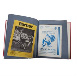 Comprehensive collection of approximately two-hundred Scarborough FC football programmes for the 1983/84, 1984/85,1985/86 and 1986/87 seasons, all filed within eight dedicated Scarborough FC red Home and Away binders 