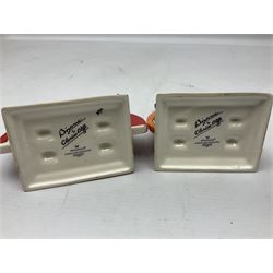 Pair of Wedgwood Clarice Cliff Bizarre 'Age of Jazz' tango dancers, with printed mark beneath, H15cm