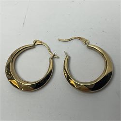 Pair of 9ct gold hoop earrings