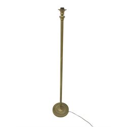Gilt standard lamp, reeded column on circular base