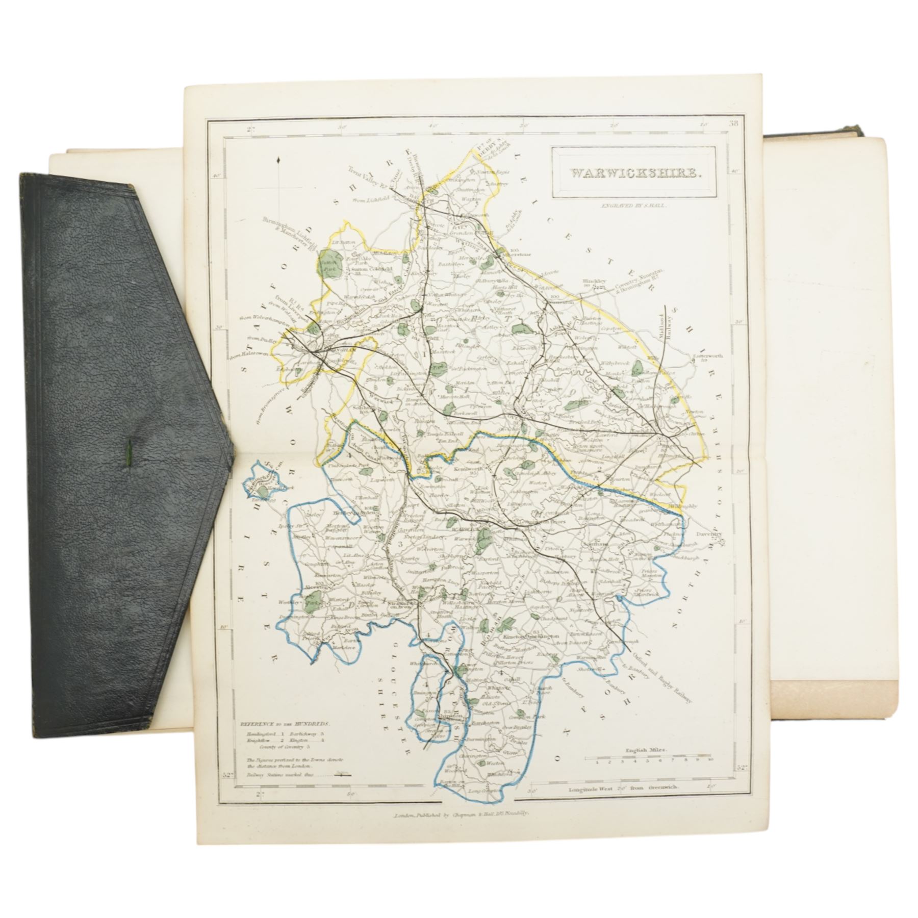 Sidney Hall's Travelling Atlas with all the Railroad with folding maps and advertisements and  Dower's Short Atlas of Modern Geography, rebound
