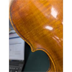 20th century violin, bearing label for Antonius and Hieronymus Amati, with bow stamped G. Werner, contained within fitted case