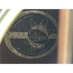 German Hoyer twelve-string acoustic guitar with metallic paper label L106cm; and Indonesian Yamaha F-310 acoustic guitar (2)