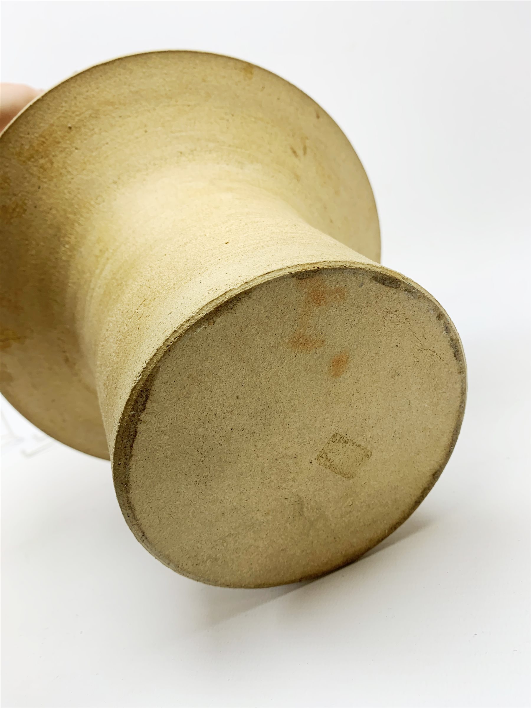 Delan Cookson (British1937): Large stoneware vase  of stylized form, H43cm impressed seal 