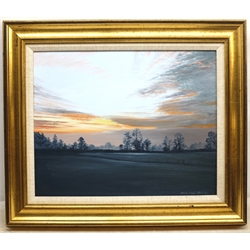  Phillip Allder (British 1950-): 'Winter Sunset', oil on board signed, titled and dated September 1998 verso 39cm x 49cm  
