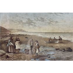 Kate E Booth (British fl.1850-1898): 'Near Runswick', watercolour signed and titled 33cm x 50cm 