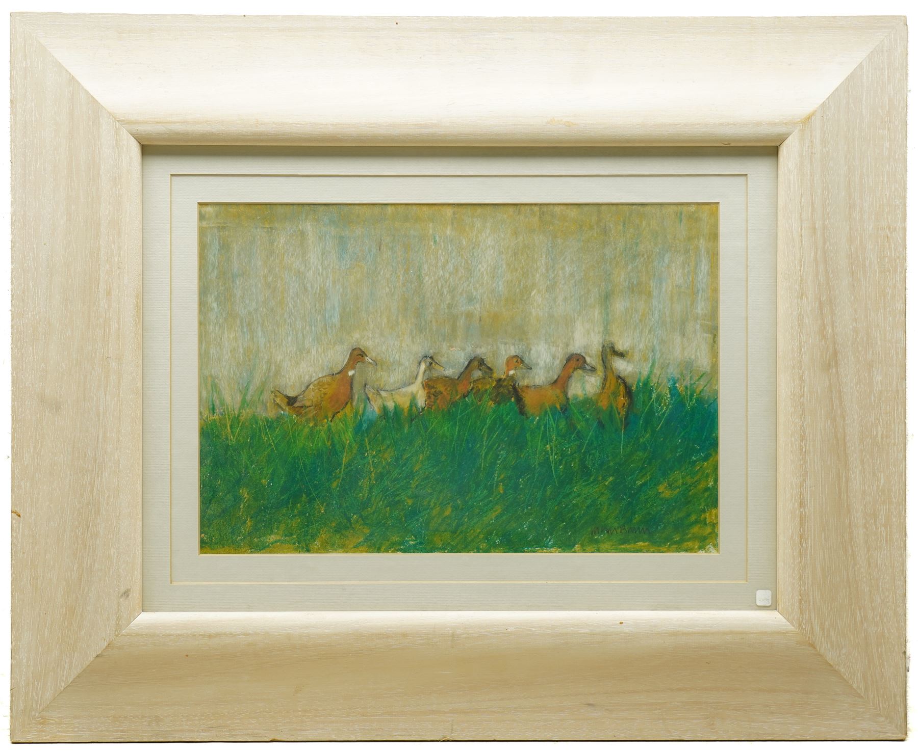 Susan Brown (Northern British 1956-): 'Quack March', pastel signed, titled verso 25cm x 37cm 