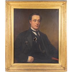 George Buckley (British c1824-1870): Portrait of a Gentleman, signed and dated 1869, 73cm x 61cm 
