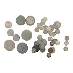Approximately 180 grams of Great British pre-1920 silver coins, including two James I 1604...