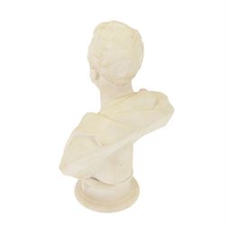 Two Parian busts, the first example of G.P. Bidder, marked W.Wyon to the back, the other of Professor John Wilson, H30cm