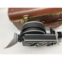 Paillard Bolex H8 RX cine camera body, serial no.195008, with 'Kern Paillard Vario Switar 36EE 1:1,9 f=8/36mm H8 RX' lens, serial no. 955497, in fitted leather carrying case  