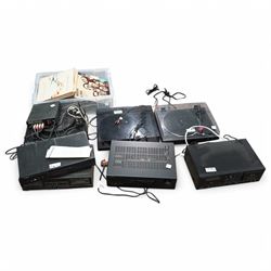 Quantity of HiFi equipment including Yamaha, Technics, etc and a number of records