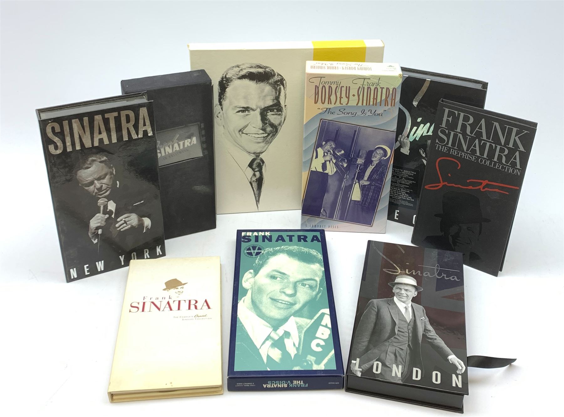 Frank Sinatra: Nine CD box sets comprising The Complete Capitol Singles Collection, The Great Films 
 & Shows, Sinatra London, Sinatra Vegas, Sinatra New York, Frank Sinatra in Hollywood, Frank Sinatra The V-Discs and Tommy Dorsey & Frank Sinatra 