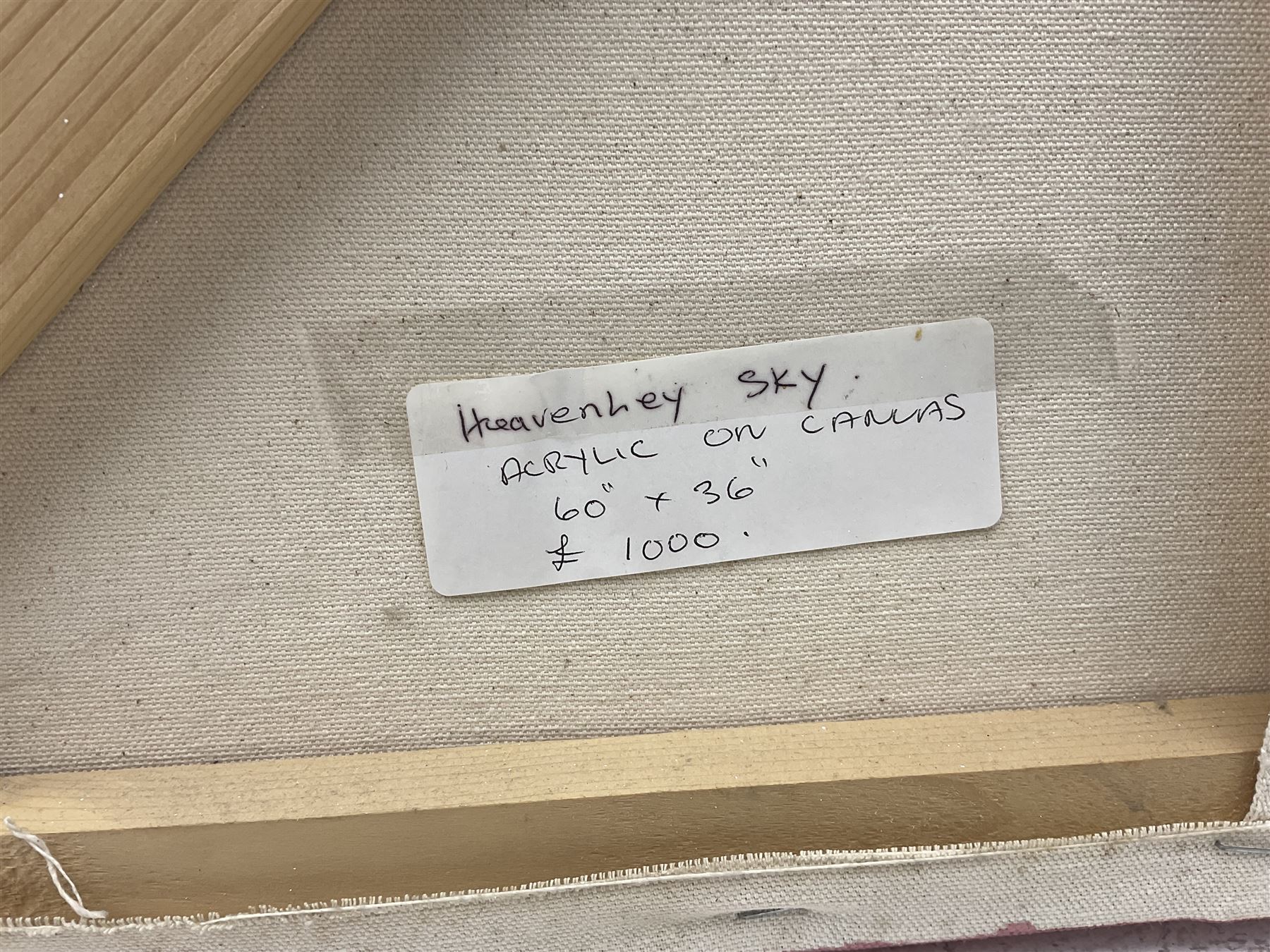 Alice Maw (British 1942-):  ‘Heavenly Sky - South Bay Scarborough’, acrylic on canvas signed, titled verso 92cm x 153cm (unframed)