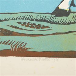 Frederick George Austin (British 1902-1990): A Suffolk Calf, colour linocut signed and indistinctly dated in pencil 28cm x 35cm (unframed)
Provenance: direct from the granddaughter of the artist