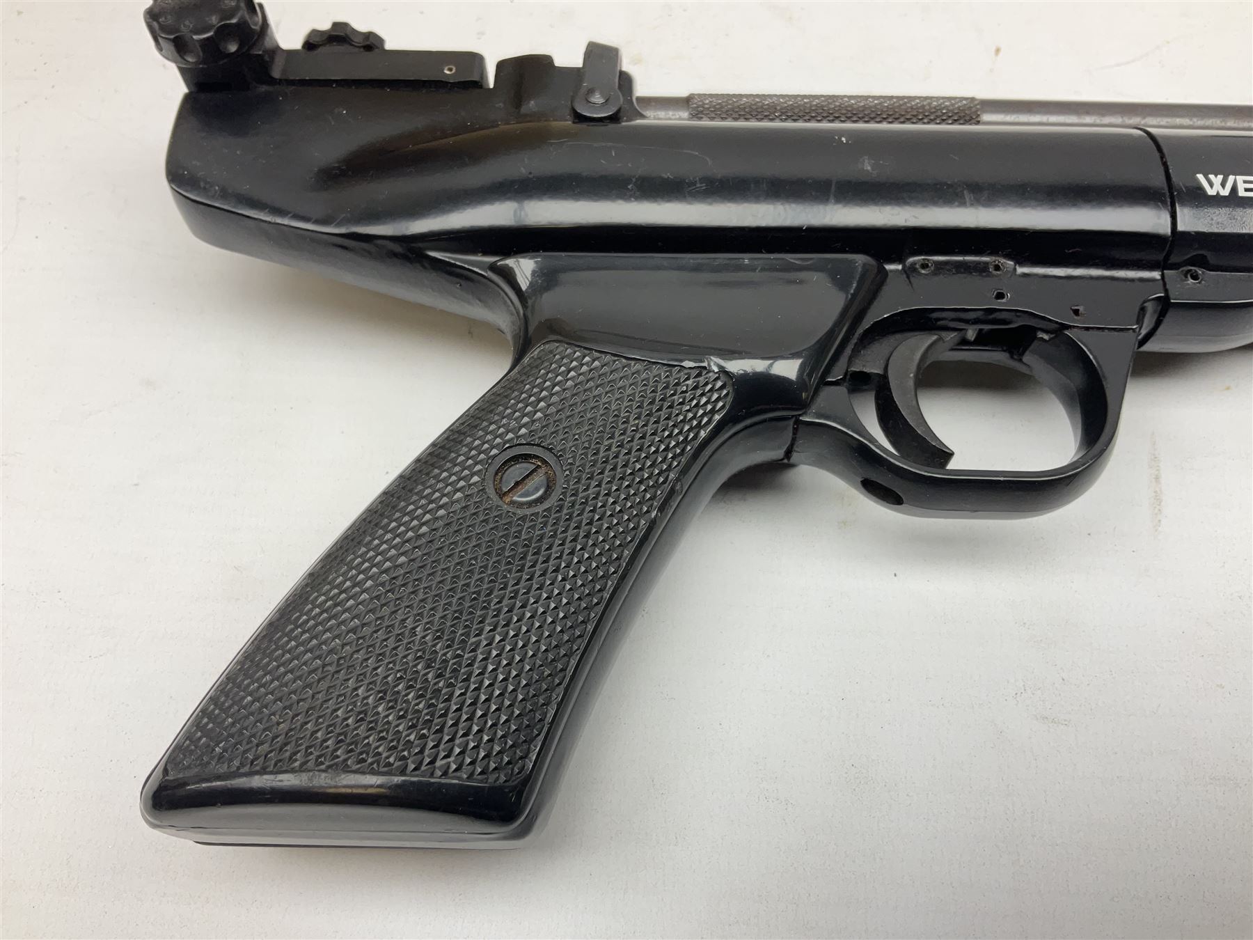 Webley Hurricane .22 air pistol with over lever action and thumb safety L27cm; Webley Premier .22 air pistol with over lever action No.816; part Diana model 2 air pistol; and quantity of .22 pellets in three tins