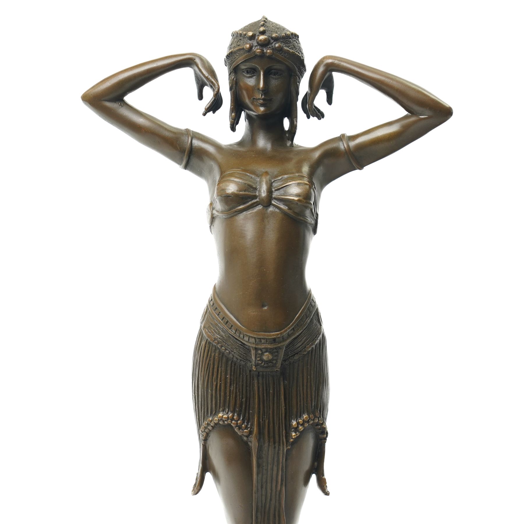 After Chiparus - Art Deco style bronze figure 'Illusions' on marble base H49cm