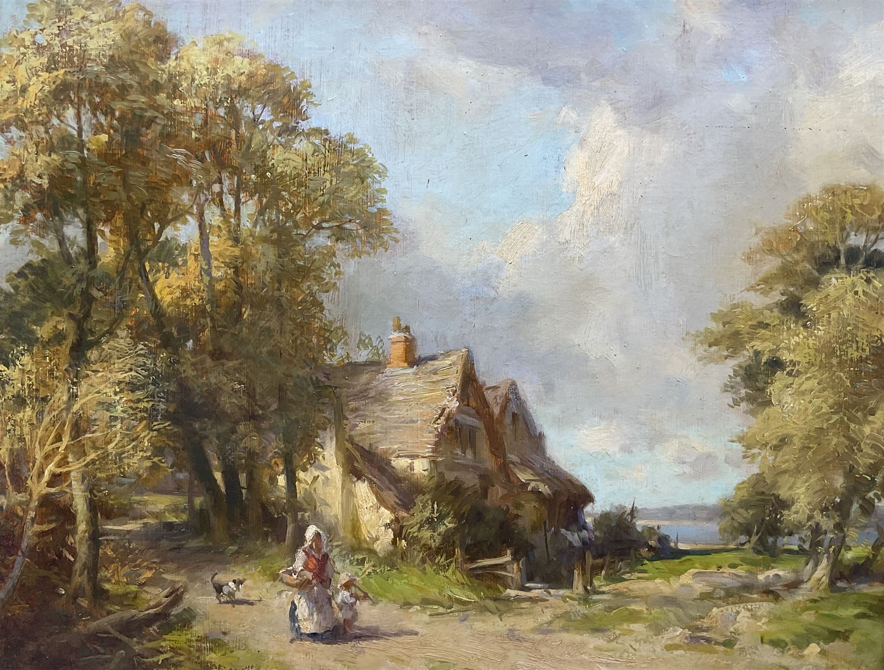 John Richard Townsend (British 1930-): 'Farm at the Coast', oil on board signed, titled verso 35cm x 45cm