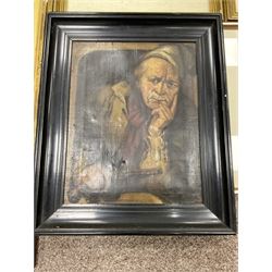 Collection of oil paintings and watercolours, artists to include, J Douglas, AH Angel, G Ashworth, portrait oil, Stuart Walton signed print, two William Widgery prints, etc