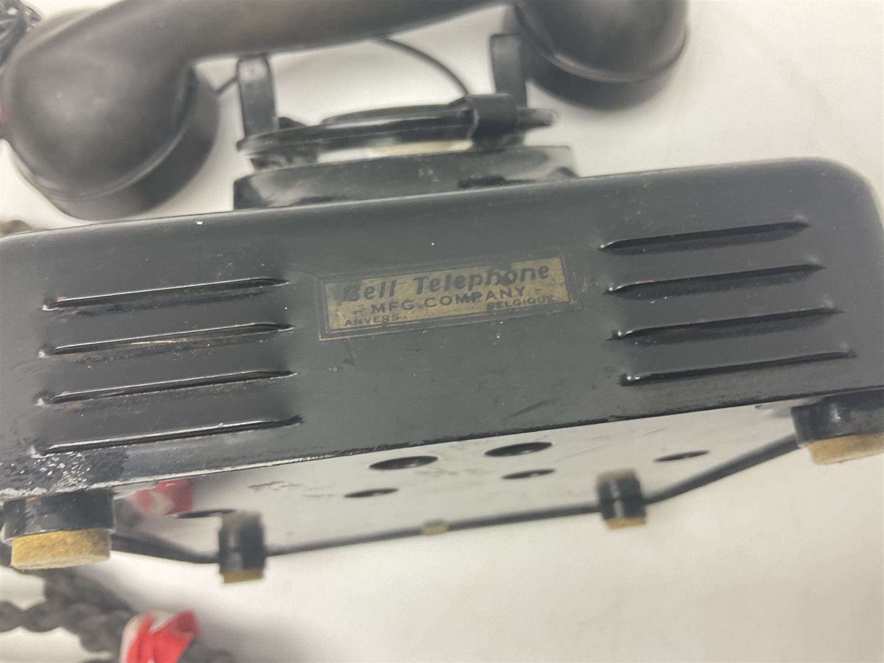 Belgique Bell Telephone by MFG Company with rotary dial and gilt decoration