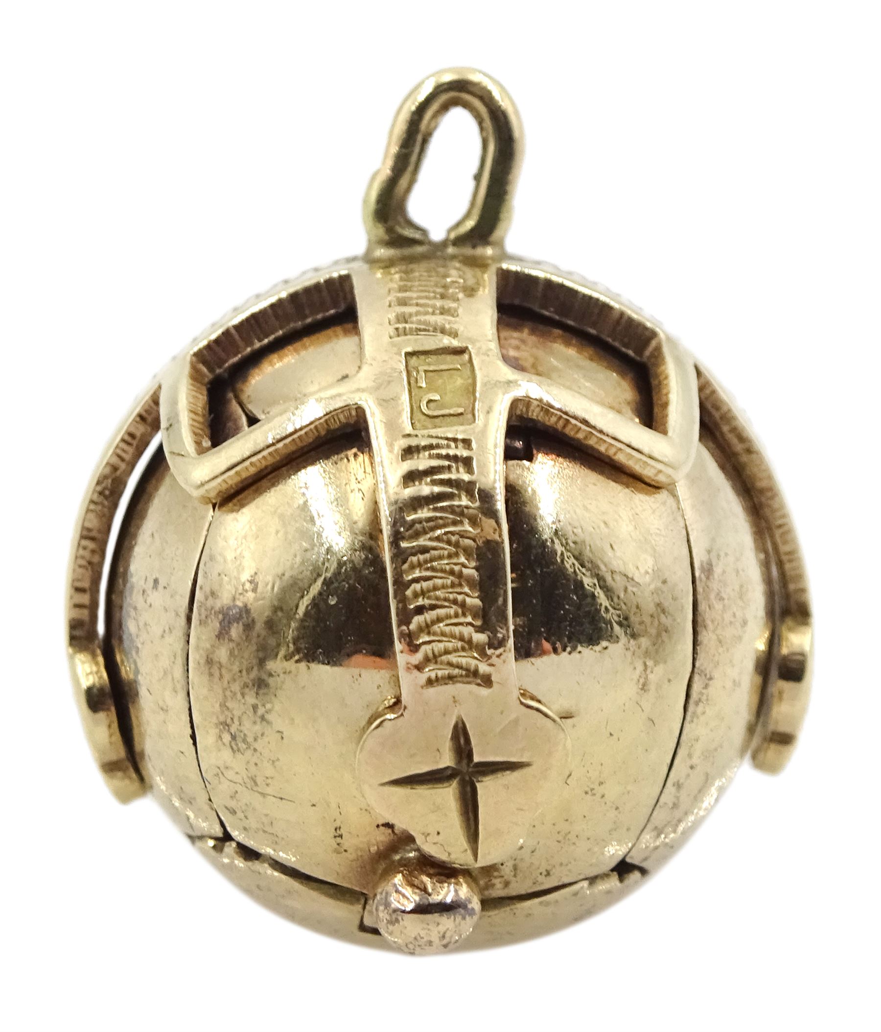 Gold and silver Masonic folding orb pendant