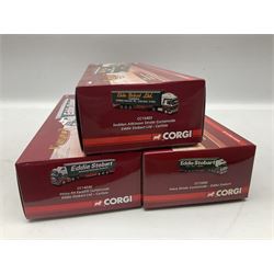 Corgi Eddie Stobart - three Hauliers of Renown lorries; CC14030 Volvo FH Facelift Curtainside; CC15002 Iveco Stralis Curtainside; and Seddon Atkinson Strato Curtainside; all boxed (3)