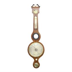 Jerome Vassalli of Scarborough - 19th century mahogany wheel barometer, the swan neck pedi...