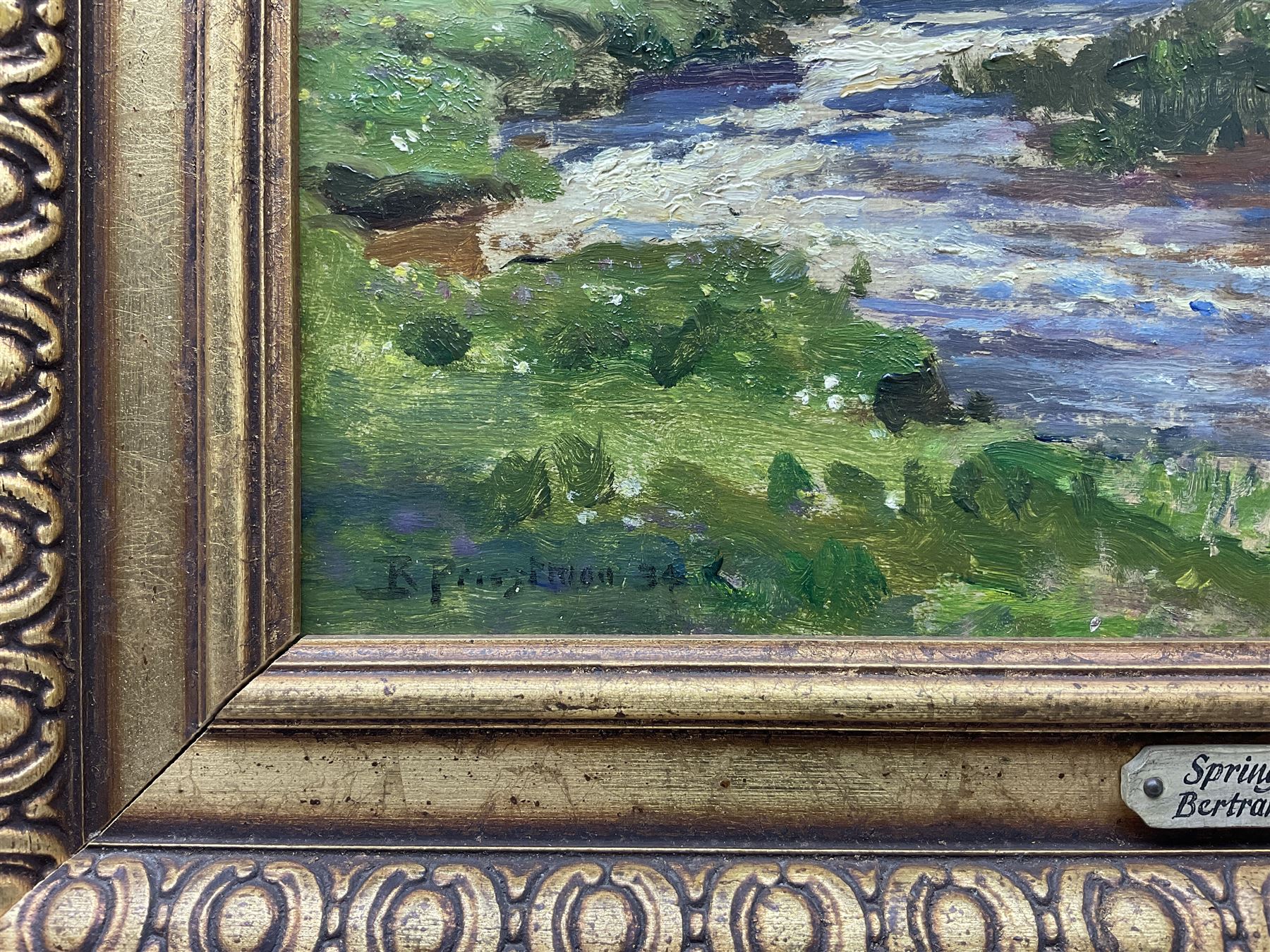 Bertram Priestman RA ROI NEAC (British 1868-1951): 'Springtime Somerset', oil on panel signed and dated '34, titled verso 25cm x 35cm
Provenance: with Mellors & Laing Galleries, Toronto, Canada, label verso