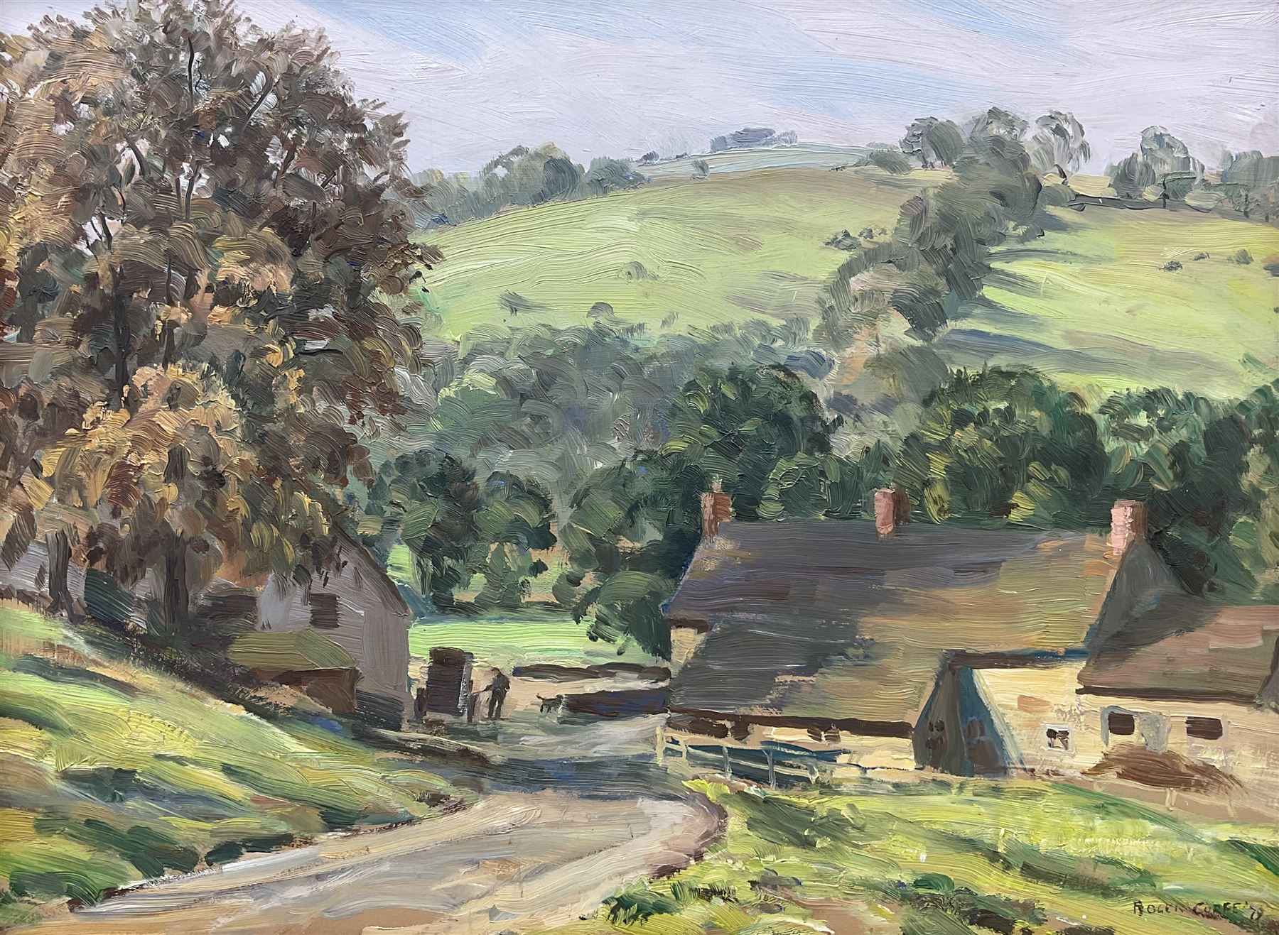 Roger Corfe (British 1912-2004): 'Thorpe - Near Dovedale', oil on board signed and dated '79, 30cm x 39cm 