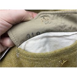 Japanese Type 38 winter tunic, the lining stamped with various Japanese character marks