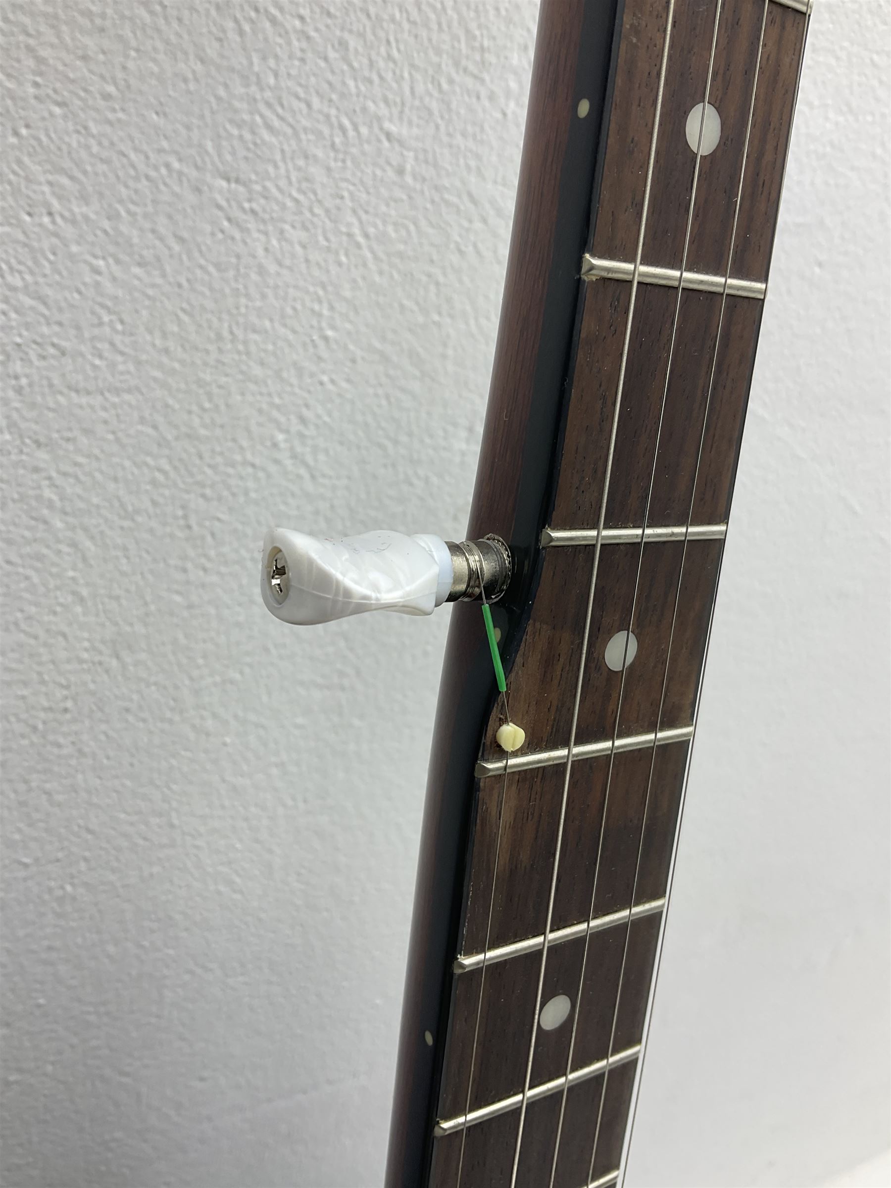 Rally five-string banjo with mahogany solid back L101cm in soft carrying case; and Brunswick Model BF200 acoustic guitar L103cm; with small quantity of instructional DVDs and booklets