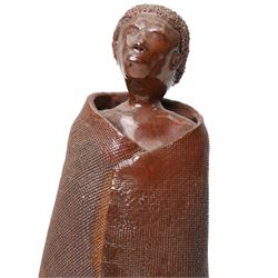 Three African Maasai pottery figures, largest H40cm (3)
