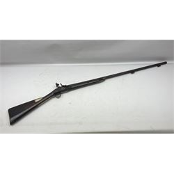 Early 19th century flintlock single barrel sporting gun by Johnston, approximately 14-bore, with 94cm(37
