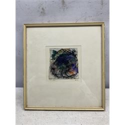 English School (Contemporary): 'Vixen Head', mixed media indistinctly signed and titled 10cm x 10cm 