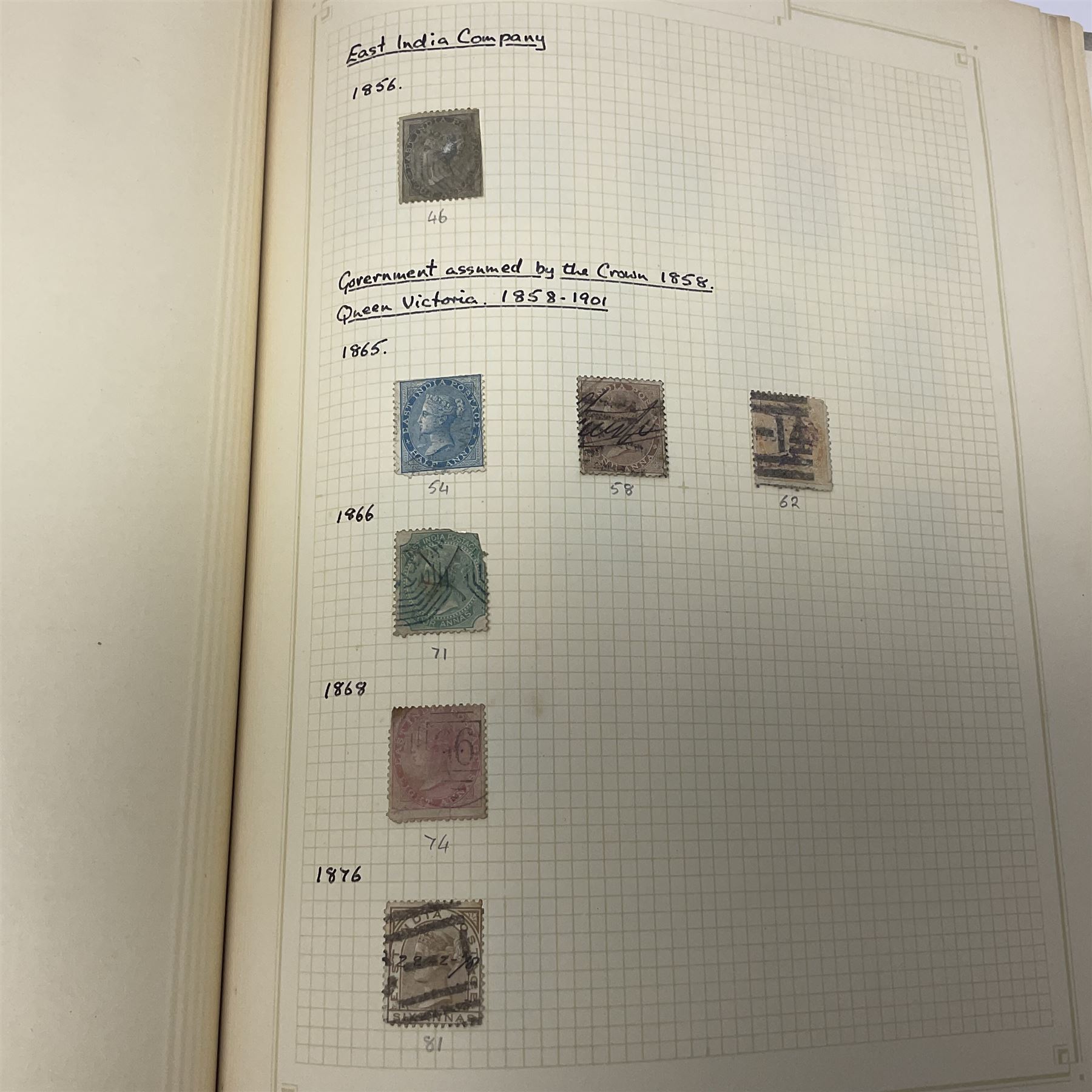 Queen Victoria and later Great British and World stamps, including imperf penny reds, perf penny reds, 1873-80 three pence stamps, 1883-84 two shillings and sixpence, various fiscal and revenue stamps, King George VI ten shilling dark blue used block of four, Aden, Antigua, Australia, Bahamas, Barbados, Basutoland, Bermuda, British Guiana, British Honduras, British Solomon Islands, Burma, Ceylon, Falkland Islands, Heligoland etc