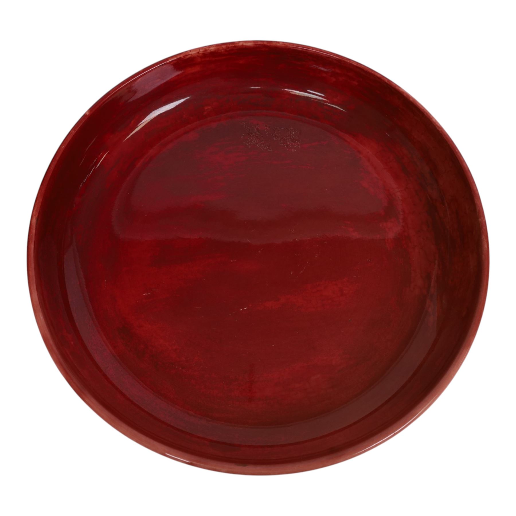 Bernard Moore flambe bowl, signed beneath, D37cm