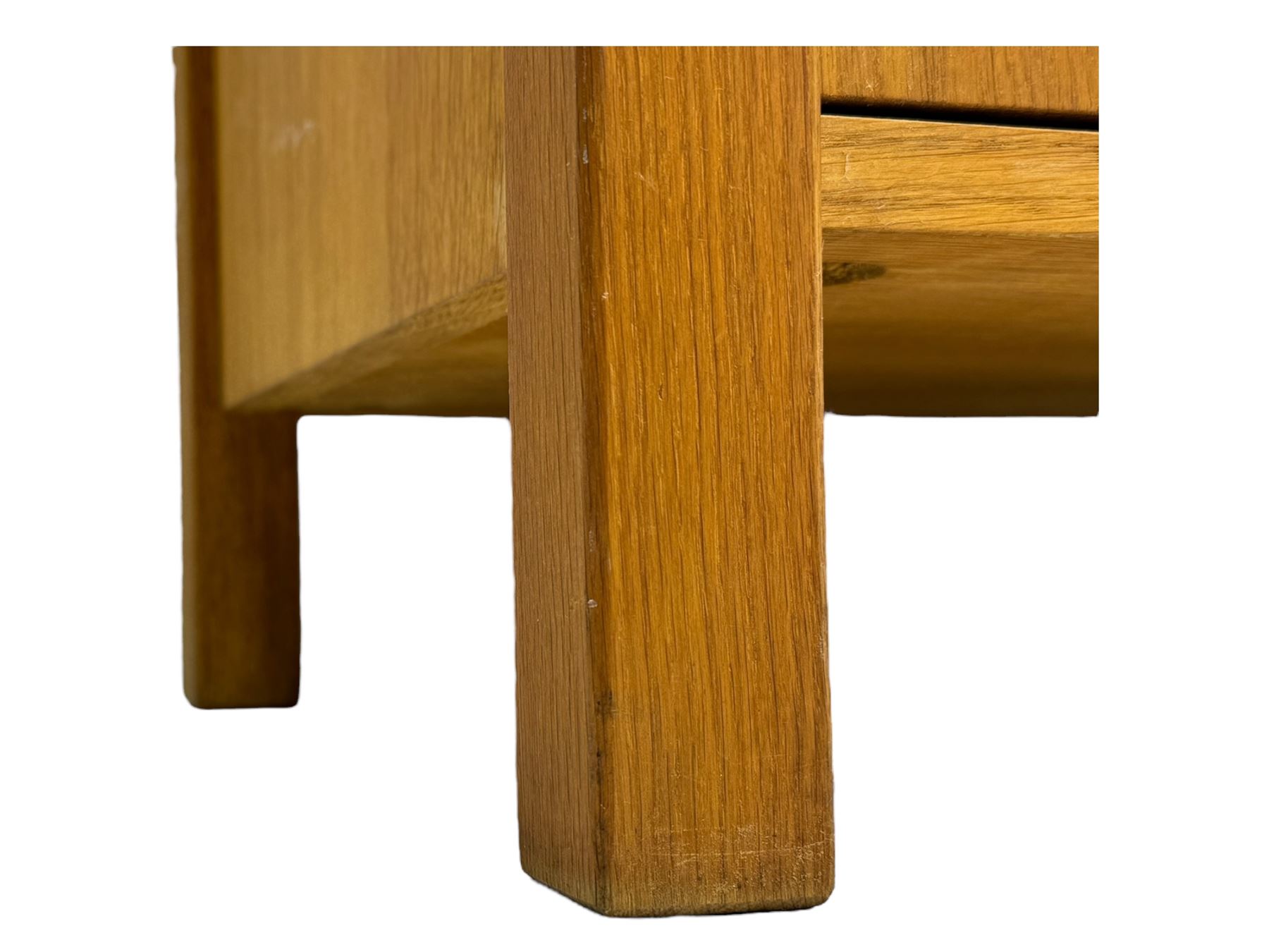 Laura Ashley - 'Milton' light oak sideboard, fitted with four central drawers flanked by two panelled cupboards, on square supports