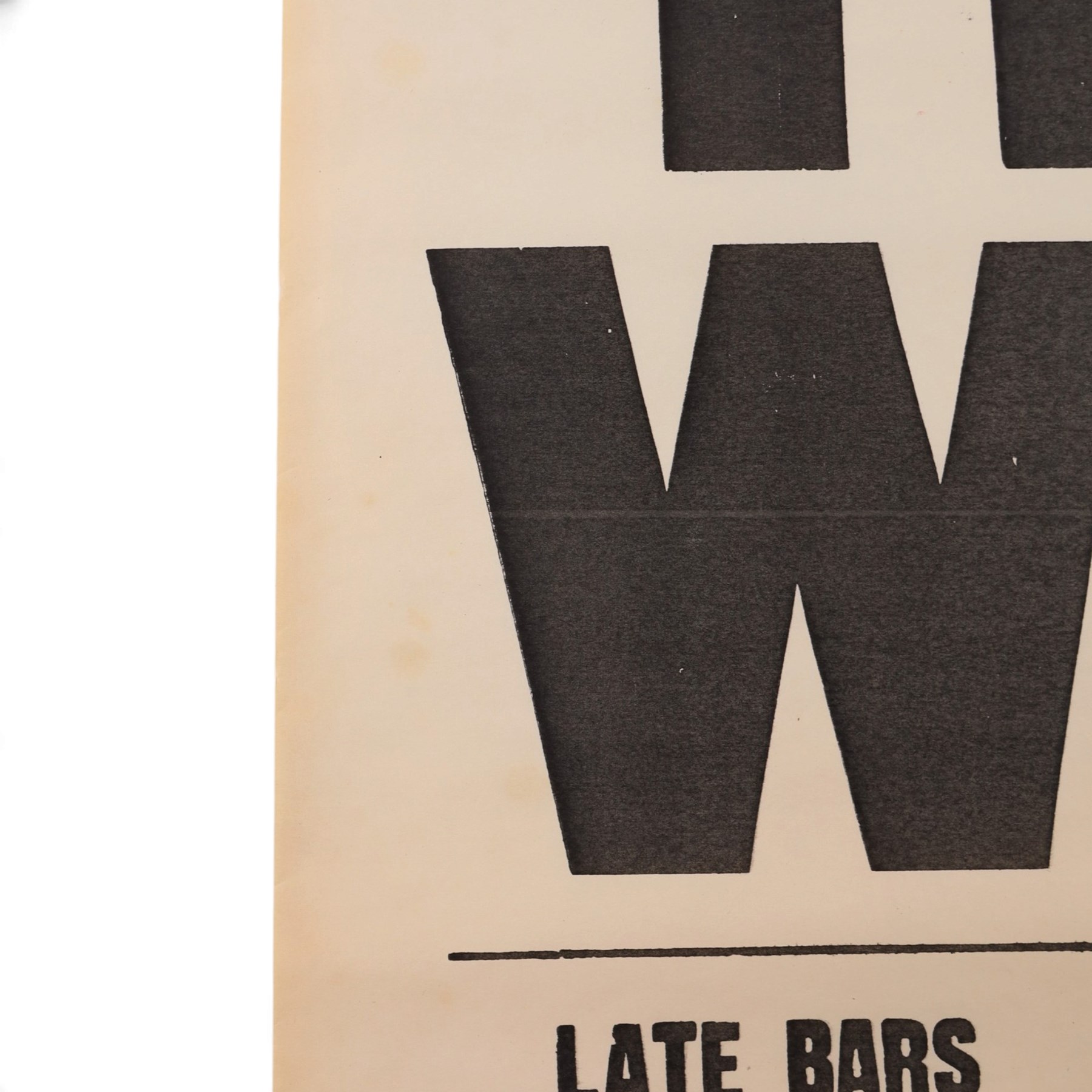 The WHO original concert poster - A Fillmore North Promotion Top Rank Suite, Sunderland, Friday 7th May, 1971, H76cm, W50cm

Provenance by vendor repute: poster was originally owned by James 'Happy' Hubbard, The WHO's chief lighting technician during the late 1960s to the early 1980s. He received three from the venue after the gig. 